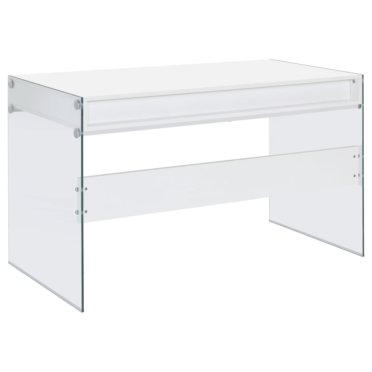 Coaster Home Furnishings Dobrev 48-inch 2-Drawer Writing Desk White High Gloss 800829