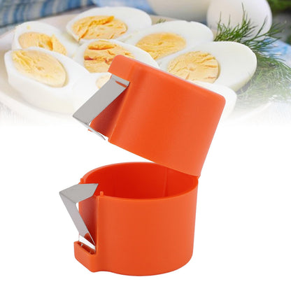 Denash 2025 New Egg Shell Opener,Egg Cracker Tool for Hard Boiled Eggs,Stainless Steel Eggshell Breaker,Handheld Egg Seperator Tool for Kitchen Restaurant (Orange Red)