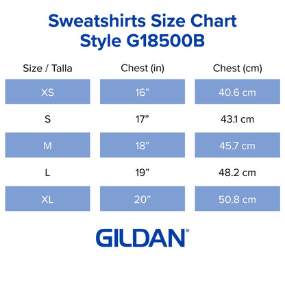 Gildan Youth Hoodie Sweatshirt, Style G18500B, Black, Small