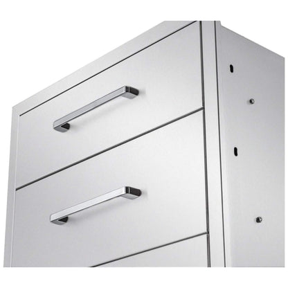 ZHAIUPON Outdoor Kitchen Drawers, 20" W27"H23"D Stainless Steel Triple BBQ Drawers, Grilling Access Drawer with Chrome Handle Enclosed Built-in Flush Mount for Outdoor Kitchen,BBQ Island