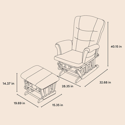 Storkcraft Tuscany Custom Glider and Ottoman with Free Lumbar Pillow (Espresso/Taupe Swirl) - Cleanable Upholstered Comfort Rocking Nursery Chair with Ottoman
