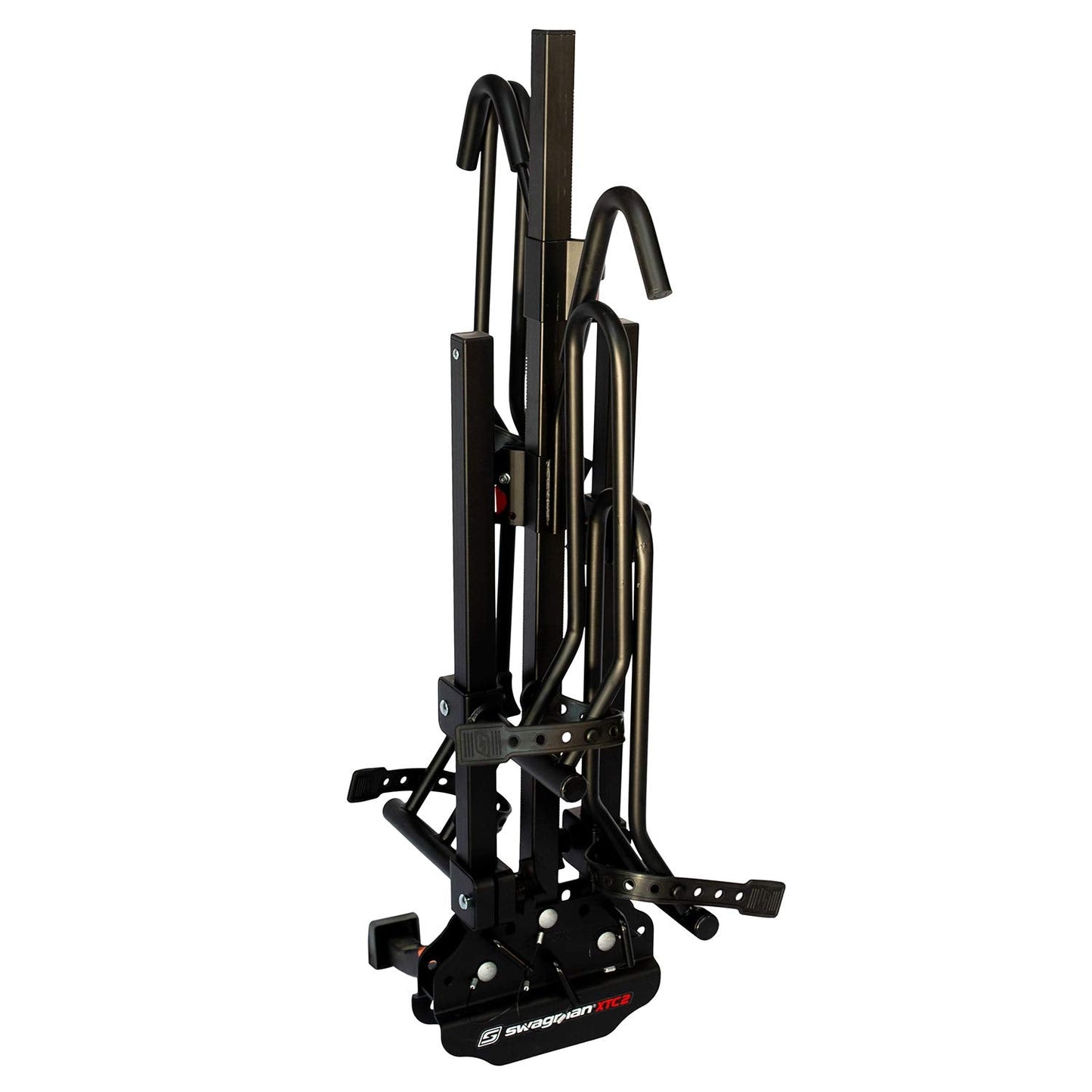 Swagman XTC2 Hitch Mount Bike Rack – Platform Carrier for 2 Bikes, Ratcheting Hook System, Compact Clam-Shell Folding Design