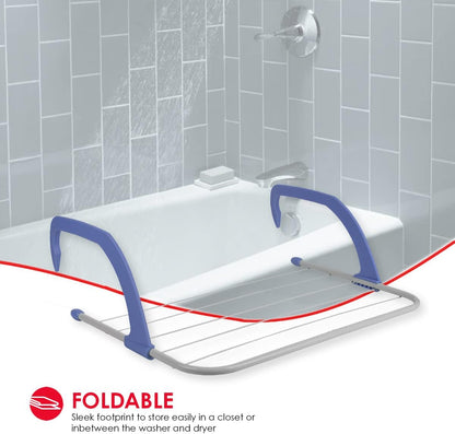 Home Basics Over The Door Laundry Drying Rack - Lightweight Heavy-Duty Door Hanger Rod for Indoor Air Drying