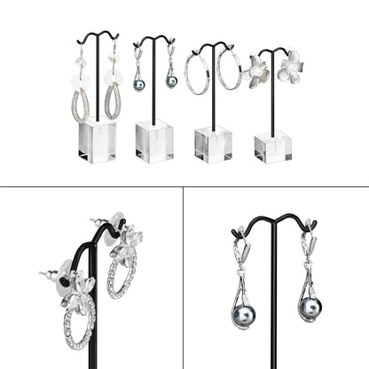 MOOCA 9 Pcs Jewelry Display Set, Necklace Display Bust, Earring Organizer, Ring Holder Stand for Showcase and Store, Black Velvet