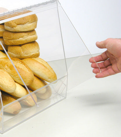 RCS Plastics Bulk Bread Storage Display Case 3 Containers for Deli or Convenience Stores, Bakery Sandwich Pastry Donut or bagel with removable crumb cleanout