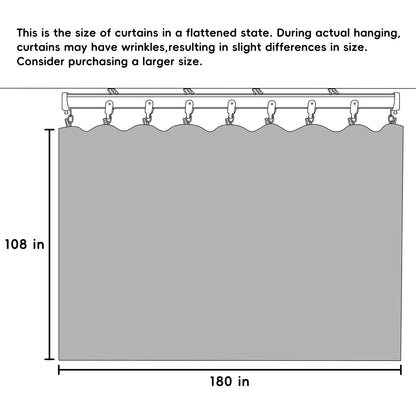 Room Divider Curtains Flexible Ceiling Tracks set Curtain track Ceiling Mount Blackout Curtain for Living Room Bedroom Ceiling Curtain Rod Privacy Dividers Panel W180xH108 Light Grey Drape&Black rail