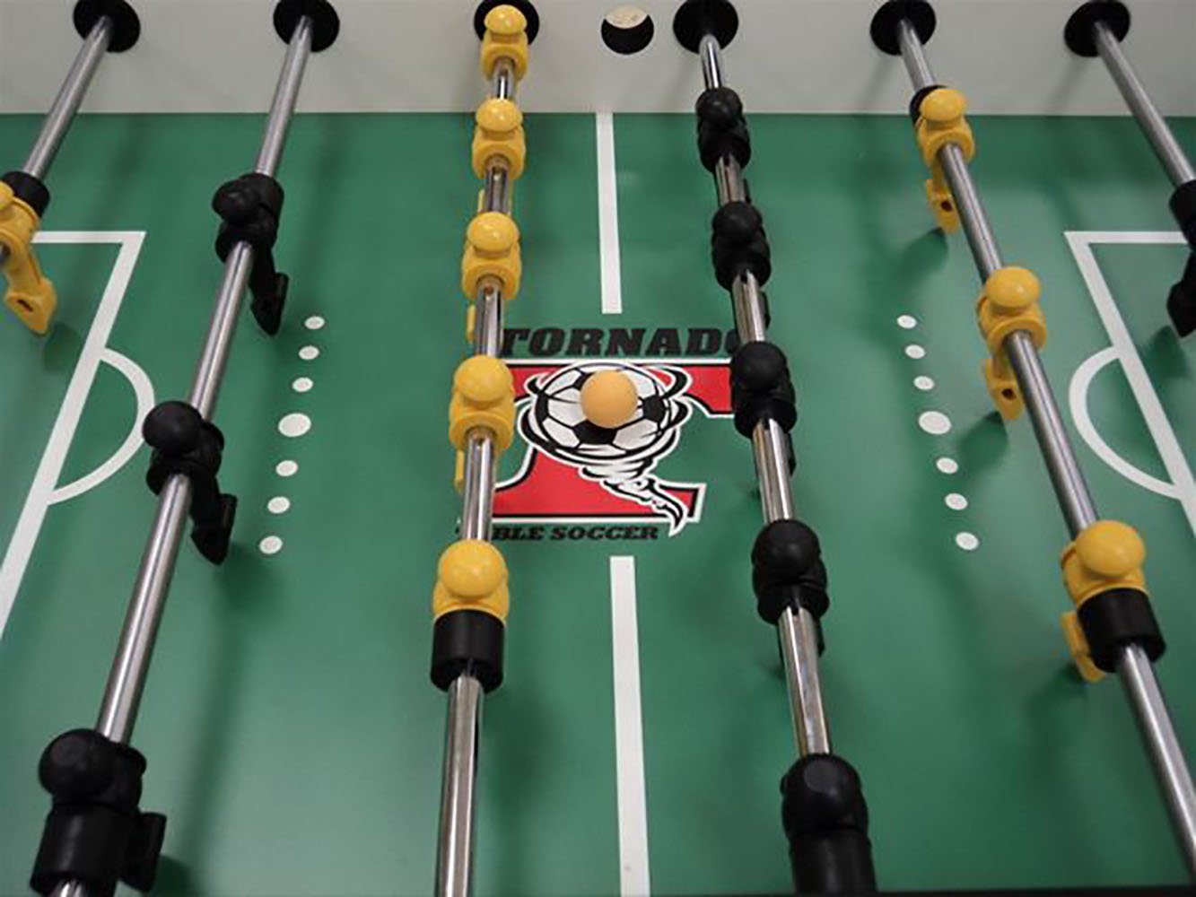 Tornado Platinum Tour Edition T-3000 Tournament Foosball Table Soccer Game - 3 Goalie - Silver - Coin Operated