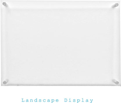 5x7 Floating Acrylic Picture Frame with Chrome Standoff, Double Panel Wall Mount for Picture Up To 5x7 Inches.