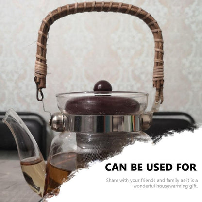 Cabilock 4pcs Teapot Handle Ceramic Decked Accessories, Japanese Decorative Kettle Handles, Rattan Pot Handle Rural