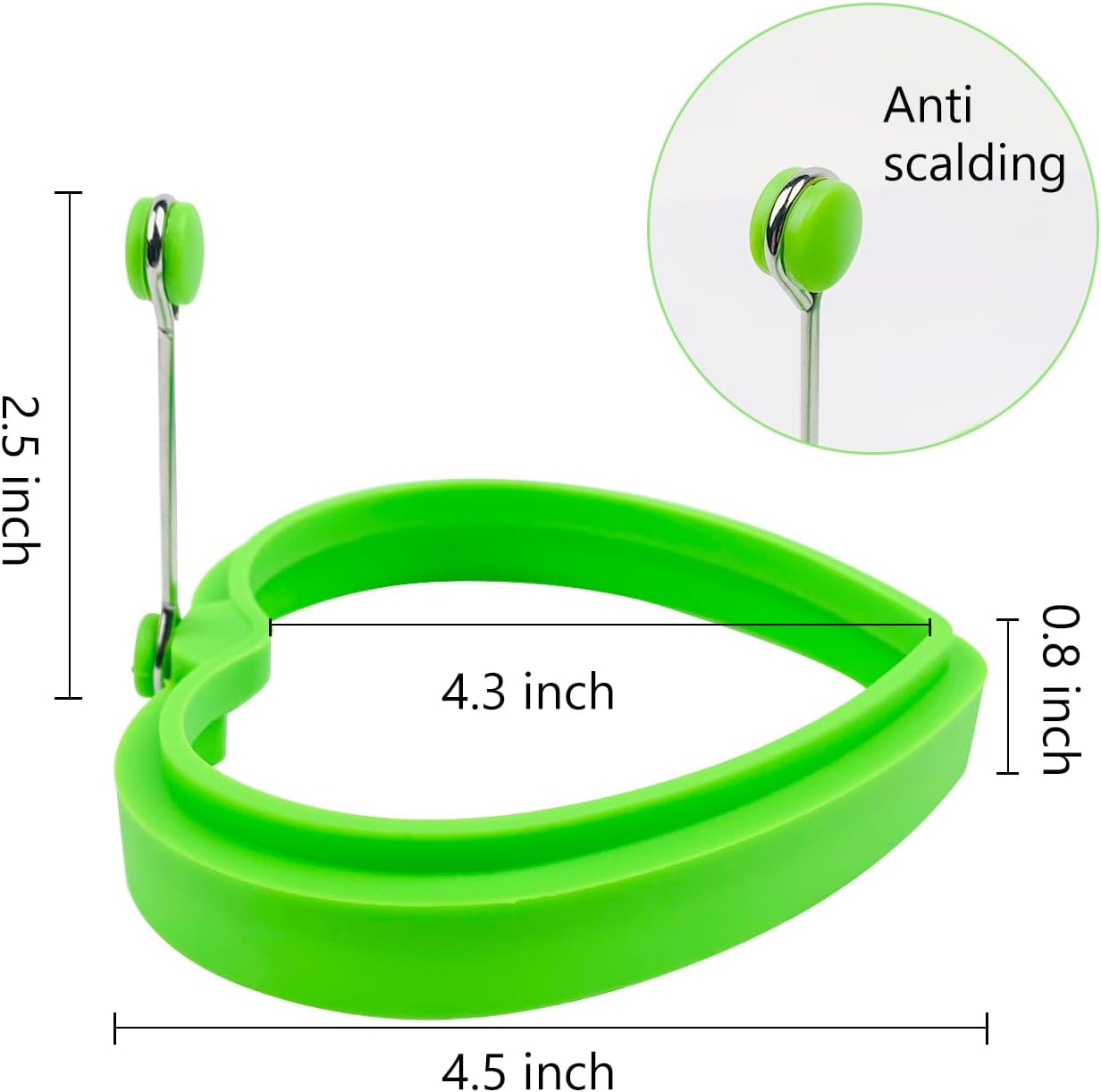Food Grade Silicone Egg Rings, 4 Pack Non-stick Fried Egg Rings for Cooking, Heart-shaped Molds