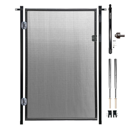 Pool Fence Gate Kit : 4-Foot Black, Self-Closing, Lockable & Ready to Install, Complete DIY Safety Fence Gate