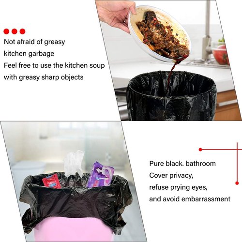 BAIYEUSO Small Trash Bags,5 Rolls 46x60 Cm 100 PCS 4 Gallon Garbage Bags, For Kitchen Bathroom Bedroom Office Use