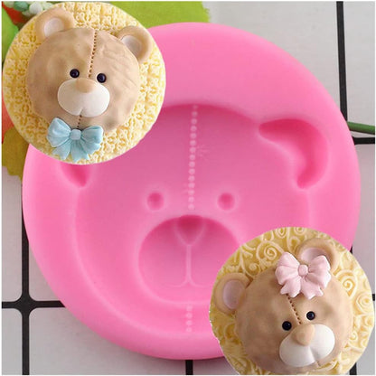JQS Bear Shape Silicone Mold - Fondant Molds Cake Decorating Tools for Sugar Craft Kitchen Baking and Chocolate Mould