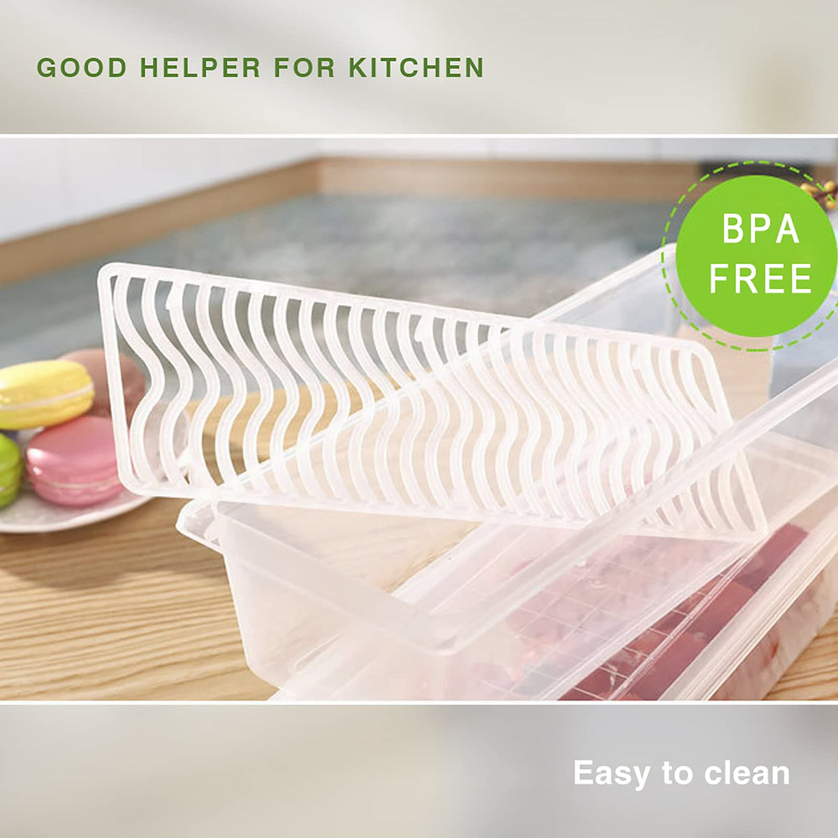 SILIVO Fruit Storage Containers for Fridge (3 Pack) - 1.5L Produce Saver Containers for Refrigerator with Removable Drain Tray Keep Fresh for Produce, Bacon, Fruits and Vegetables
