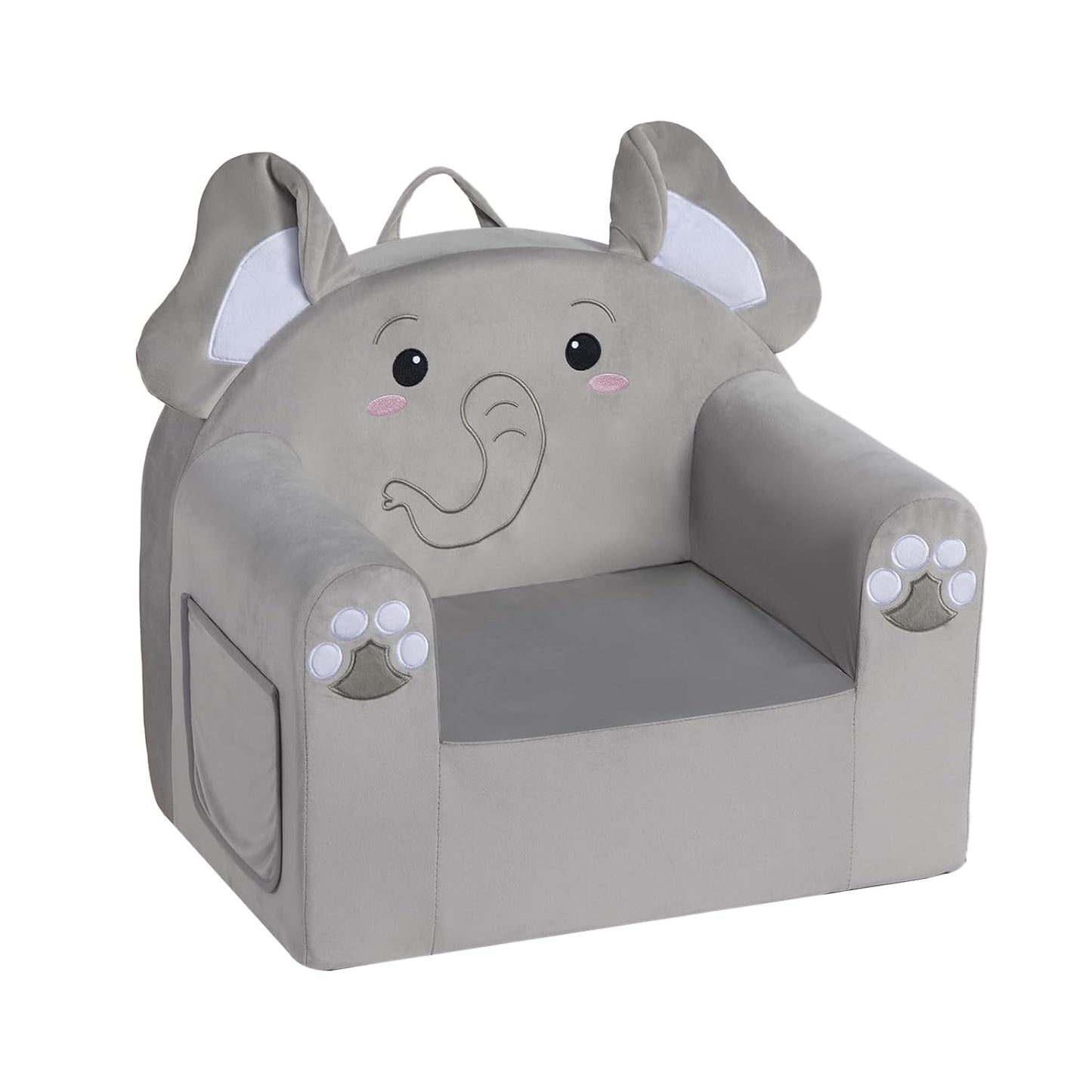 1-6, ALIMORDEN Animal Kids Chair, Toddler Sofa for Ages Sherpa Kids Lounge Chair with Carry Handle, Washable Cover