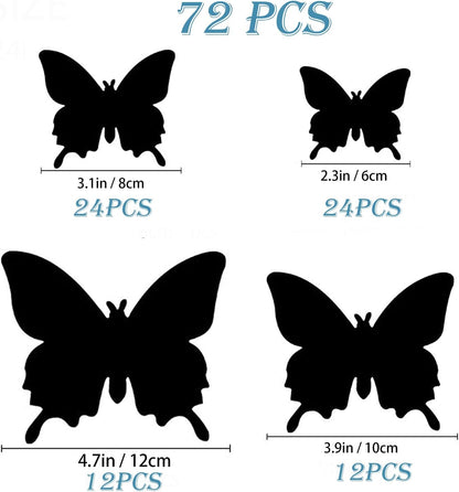 OPSEAM 3D Butterfly Wall Decor - 72 PCS Magnetic Stickers for Party Decorations | Purple