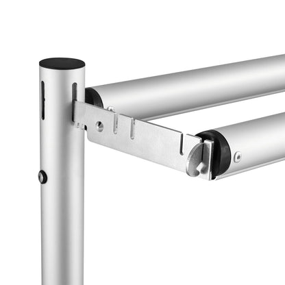 Hecis Portable Pipe and Drape Backdrop Stand 6-10' Tall x 10-30' Wide Double Crossbar, Adjustable Pipe and Drape Backdrop Kit for Event， Party, Trade Shows and Wedding Decor