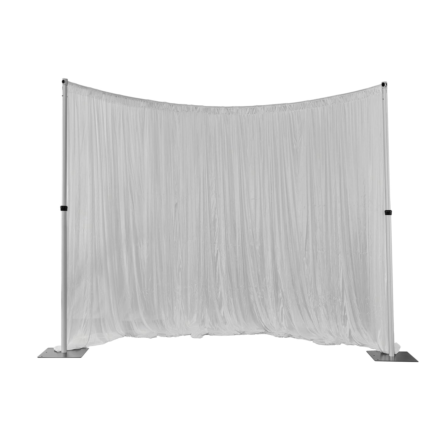 Hecis Pipe and Drape Curved Backdrop Stand, 6-10' Tall x 10' Wide Adjustable Curved Backdrop Kit for Event， Party, Trade Shows and Wedding Decor…