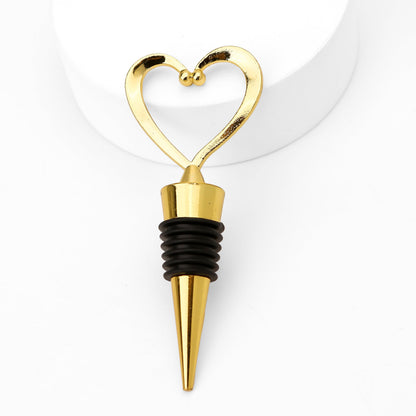 Marsrut (20PCS) Heart-Shaped Bottle Stoppers, 4.1"" Long, For Wine & Beverage in Stainless Steel, Love Elegant Design for Guests (Gold Color), Normal, heart-bottle-stoppers-140324