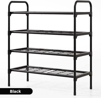 Tujurich 4-Tler Closet Shoe Rack Organlzer, Rustproof lron, Spaclous Shoe Storage Shelf for or Entryway, Fits Sneakers
