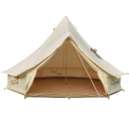 DANCHEL OUTDOOR B5PRO 4 Season Canvas Tent with Stove Jack Camping, Waterproof Bell Tent with AC Port Yurt All Year Living, Luxury Glamping for 4 Person Hunting Party, 13ft/4m