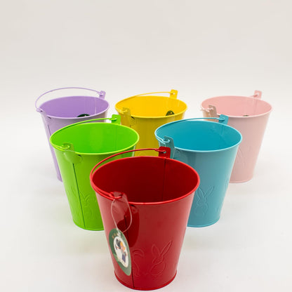 Colorful Small Metal Buckets, Medium Tin Pails, Ice Buckets, Galvanized Wedding Buckets, Party Snack Buckets, Flower