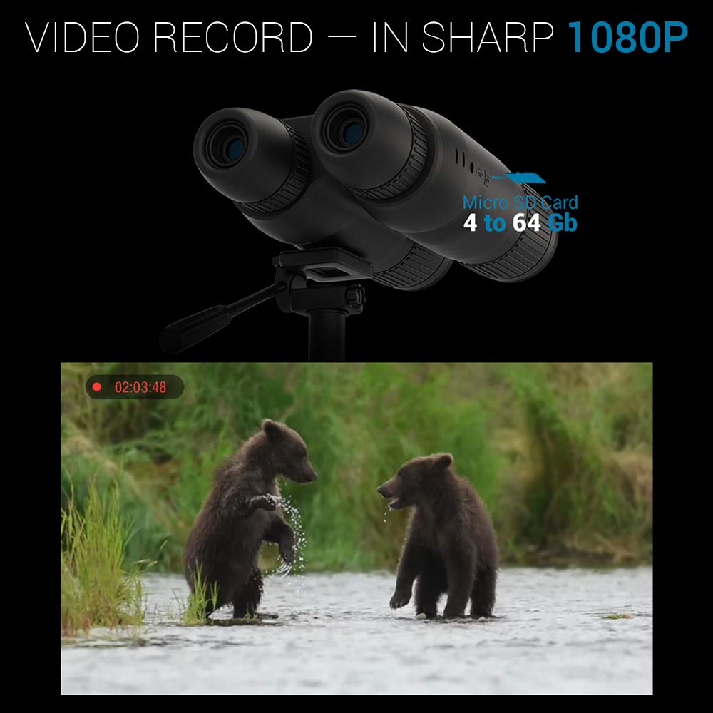 ATN Binox 4K 4-16X Smart Ultra HD Day/Night Hunting Binoculars w/Built-in Laser Rangefinder, Video Record, Wi-Fi, E-Compass, 16hrs+ Battery Power