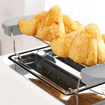 Kichvoe Toaster Warming Rack 2-Pack Stainless Steel Bread Slice Holder Sandwich Rack Universal Toast Machine Accessory Compact 10.23X3.62X0.78In Kitchen Use