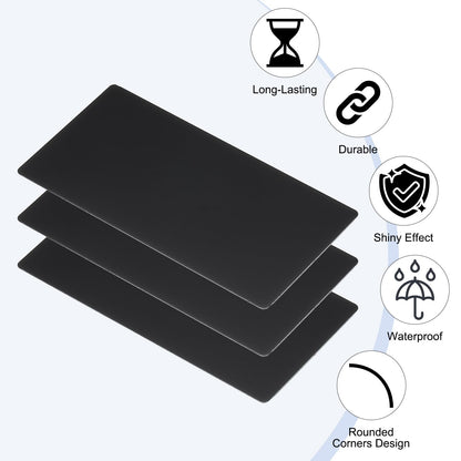 PATIKIL 4x2 Inch Anodized Aluminum Sheet Metal, 11 Pack Self Adhesive Laser Plates Engraving Blanks 0.5MM Thin for Crafting DIY House, Black