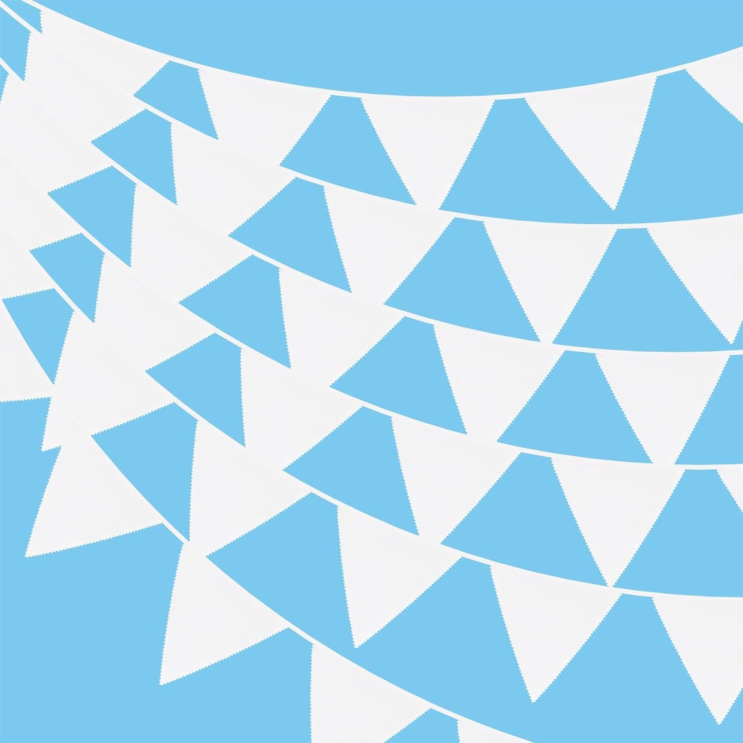 40Ft White Pennant Flags Banner, Soft Fabric Bunting Banner, 42pcs Large Pennant Flags for Party Decorations
