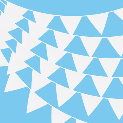 40Ft White Pennant Flags Banner, Soft Fabric Bunting Banner, 42pcs Large Pennant Flags for Party Decorations