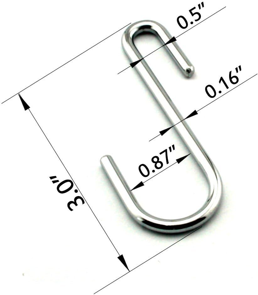 20 Pack Heavy Duty S Hooks Stainless Steel S Shaped Hooks for Kitchenware, Utensils, Clothes, Tools (Silver)