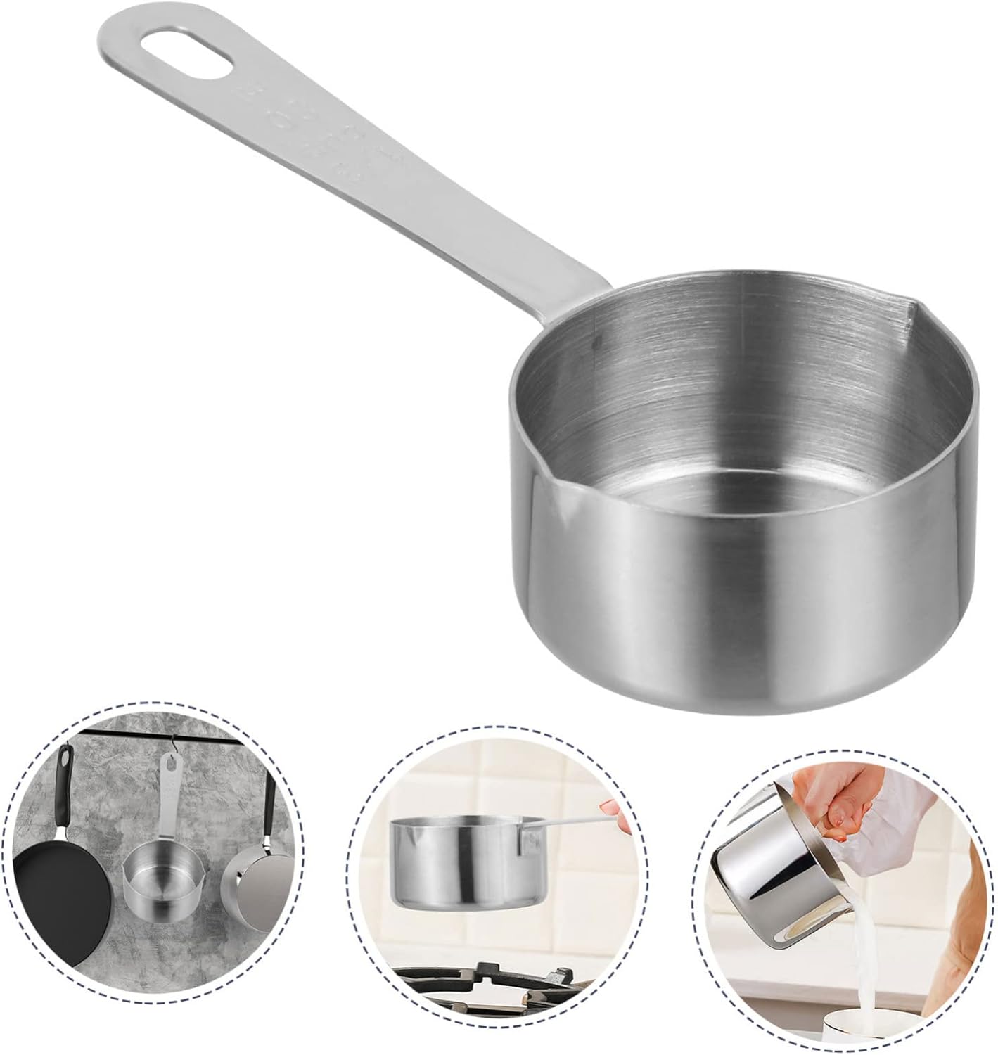 Copper Sauce Pot 1pc Small Saucepan Noodle Pot with Pour Spout, Tiny Cooking Pot, Butter Melter, Stainless Steel