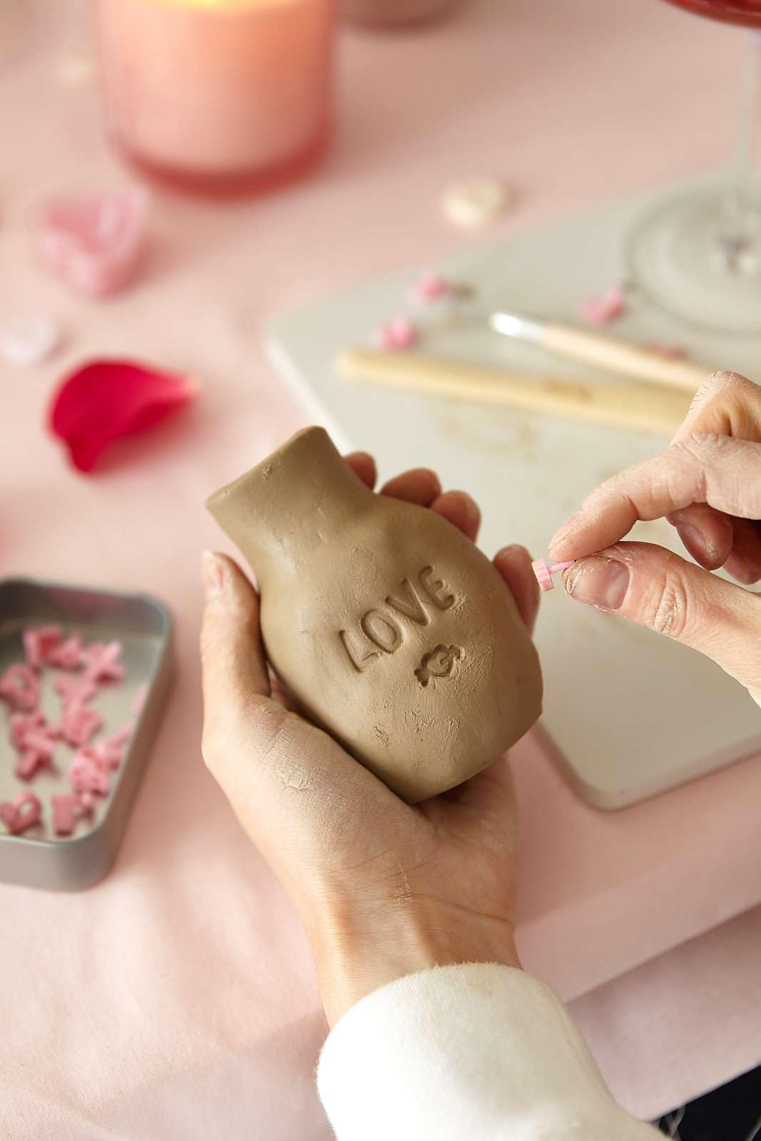 Pott'd Air Dry Clay for Adults Date Night Special Edition. Beginners Home Pottery Kit. DIY Craft Kit for Adults. Kit Includes: Air-Dry Clay, Tools, Paints, Brushes, Sealant, How-to-Guides