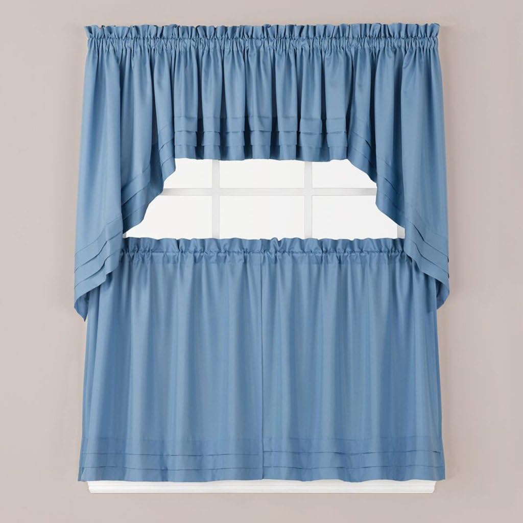 SKL Home Holden Curtain Tier Pair, Smoke, 57" x 24", 2 Count
