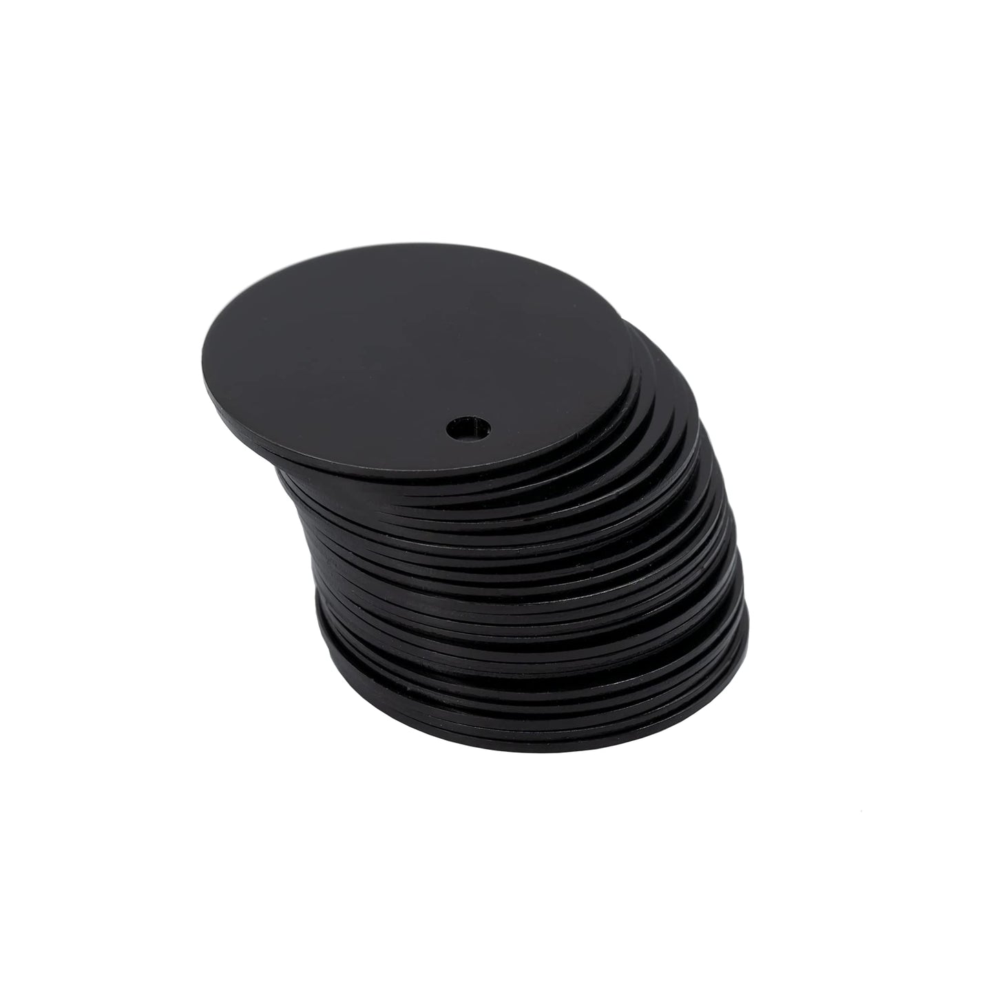 StayMax Round Aluminum Blank Tags Stamping Blanks Engraving Blanks 25 Pack (Black)