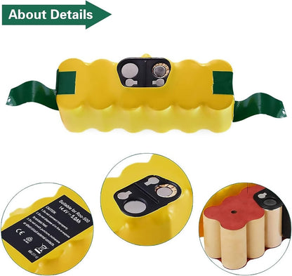 BATTOOL 5.0Ah 14.4V Ni-Mh Battery Compatible with iRobot Roomba Battery Replacement R3 500 600 700 800 900 Series 510 530 535 540 550 552 560 570 580 595 620 650 655 660 675 690 760 770 780 790 870