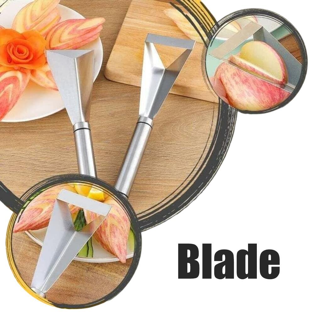 SFNTION Fruit Carving Knife, DIY Platter Decoration Carving Tool For Fruit Vegetable Cutting Knife, Triangular Shape Stainless Steel Food Carving Carving Knife Slicer