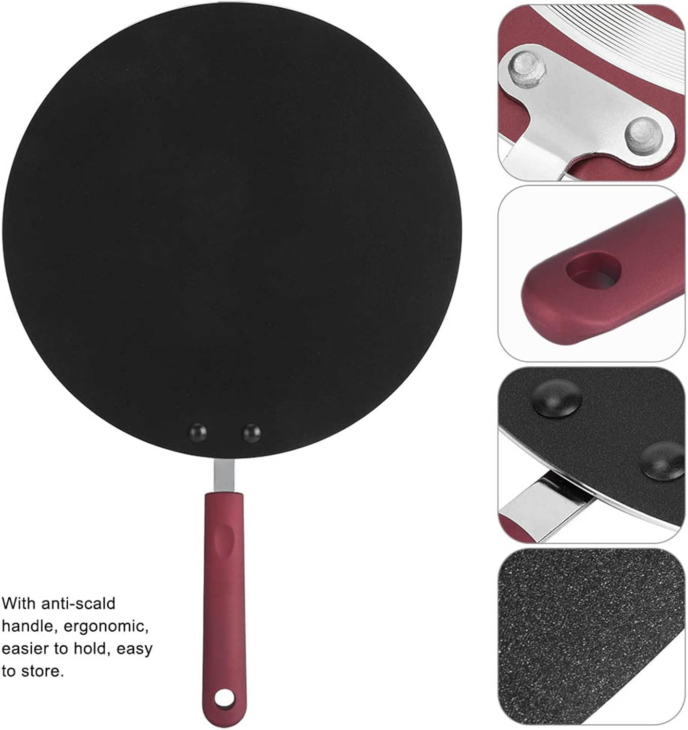 Portable Non-Stick Crepe Maker, Mini Frying Pan Pancake Griddle for Home Cooks, Crepe Lovers