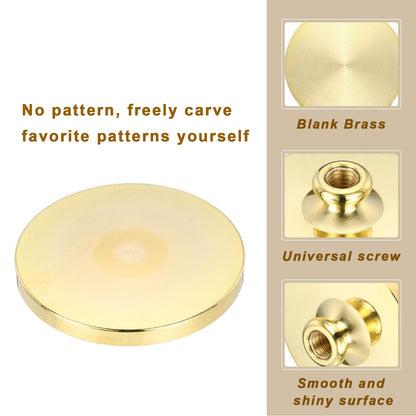 PATIKIL 50mm Blank Wax Seal Stamp, 3 Pack Round Sealing Wax Stamp Vintage Retro Brass Head for Envelope Invitation Cards