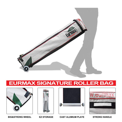 Eurmax USA 10x20ft Pop Up Canopy, Commercial Instant Tent for Outdoor Events, Patented No-Tip Rolling Storage Bag with 6 Sandbags,UV & Water Resistant,Heavy Duty Portable Shelter Gazebo,White