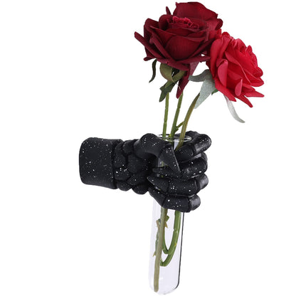 Halloween Wall Sculpture, Wall Mounted Creepy Skeleton Hands, Life-Sized Horror Skeleton Hands Decorations, Gothic Hanging Art Sculpture, Unique Wall Vase, Home Decor (Black)