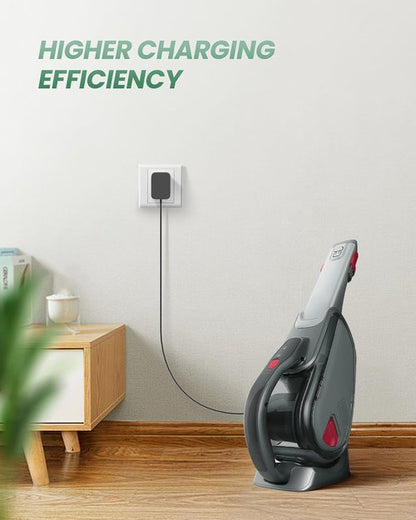 FITE ON Charger Compatible with Black and Decker HHVJ315JD10 / HHVJ315JMF71 / HHVK320J61 / HHVK320J10 / HHVK320JZ01 Dustbuster Smartech Handheld Vacuum 90602522-01 N561340 Replacement Power Cord