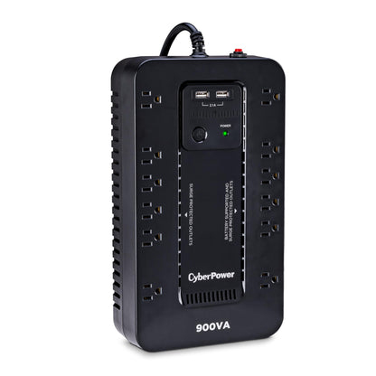 CyberPower ST900U Standby UPS Battery Backup and Surge Protector, 900VA/500W, 12 Outlets, 2 USB Charging Ports, Compact, UL Certified