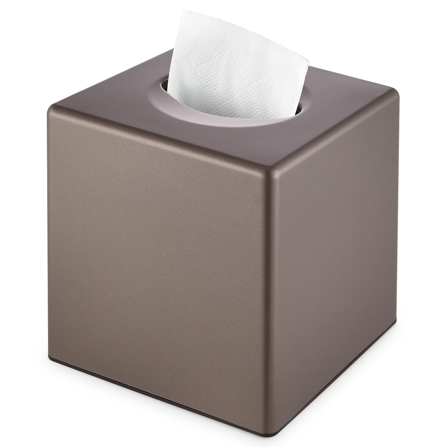 Y-in Hand Tissue Box Cover, Square Facial Cube Tissue Box Holder, Storage Accessories for Bathroom Vanity, Bedroom Countertops, Dressers, Night Stand, Parlors and Offices - Brown Bronze