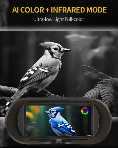 Waaniynan 4K UHD Night Vision Binoculars with Smart App Control, Night Vision Goggles with 3940ft View Range, 52MP Full Color Photo, 64GB Card for Camping/Security, Black