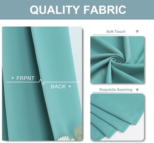 ChrisDowa Blackout Curtains - Thermal Insulated Room Darkening Grommet Panels, Aqua, 42 x 63 Inch