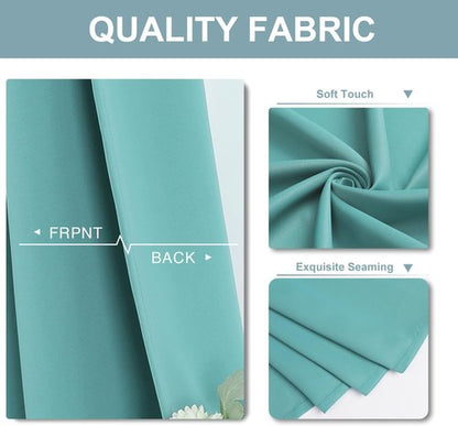 ChrisDowa Small Window Curtains - Grommet Thermal Insulated Room Darkening Panels, Aqua (2 Panels, 29 x 40 Inch)