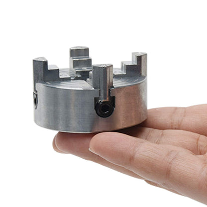 Z011 4-Jaw Lathe Chuck, Mini Lathe Chuck with Connecting Rod and Wrench, Self Centering Wood Turning Chucks, Power Lathes Accessory