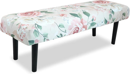 Stretch Bench Cover Spandex Rectangle Slipcover for Dining Room Kitchen Bedroom Indoor/Outdoor Use Fitted Bench